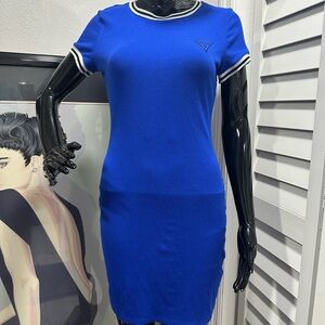 Guess Blue Bodycon Dress with White Trim